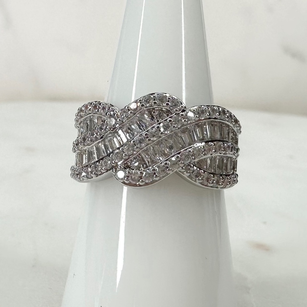 Bomb Party April Affirmation of Love Diamond Cubic Zirconia Ring RG71221 NWT Sz8